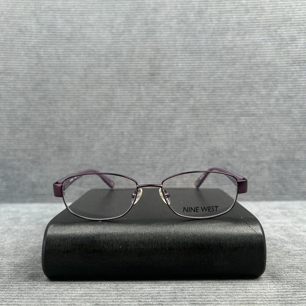 Nine West NW1036 500 Purple Oval Semi-Rimless Y2k Eyeglasses Frames 52-16-135